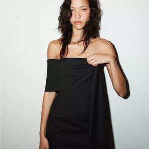 Zara One Shoulder Black Dress